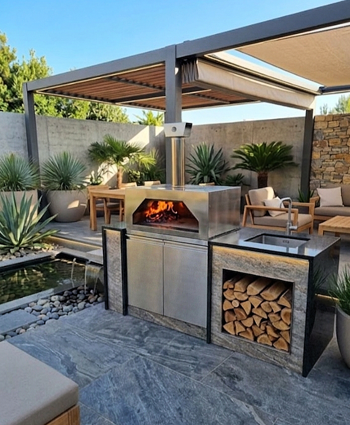 Horno a leña para exterior e interior Saturni Piazza